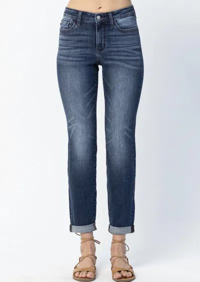 Judy Blue Irvine Slim Fit Jeans In Dark Wash In Blue