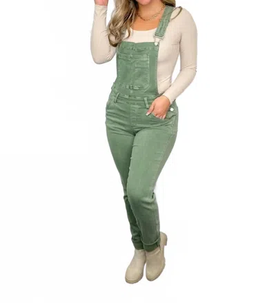 Judy Blue Joanna Boyfriend Overalls In Sage In Green