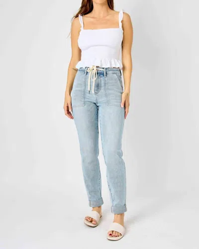 Judy Blue Jogger Styled Pants In Vintage Denim In Blue