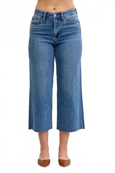 Judy Blue Jule's Wide Leg Cropped Jean In Blue