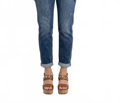 Judy Blue Juliana Mid Rise Button Fly Boyfriend Denim Jeans In Blue