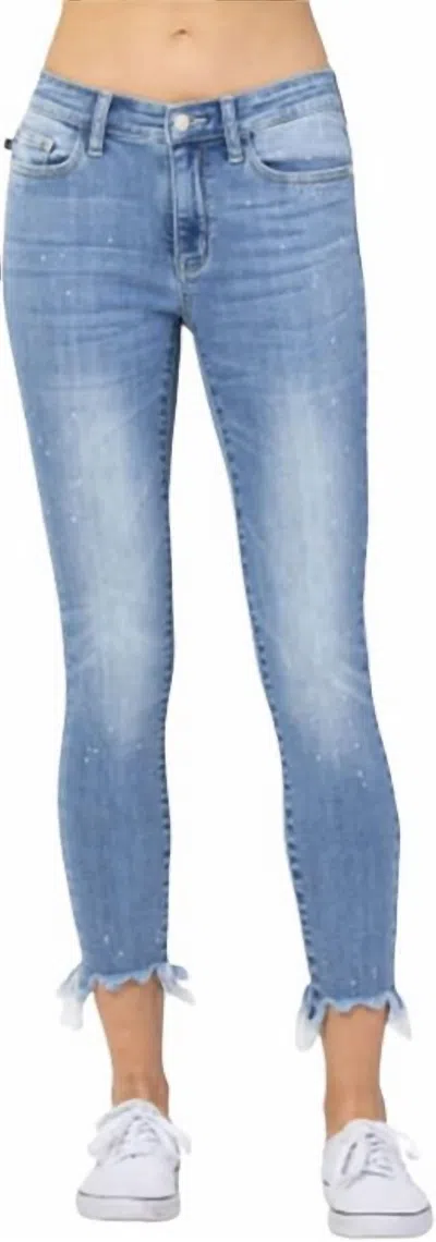 Judy Blue Kandis Mid-rise Bleach Splash Jeans In Light Wash In Blue
