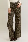 Judy Blue Leopard Print Wide Leg Jeans In Brown In Brown