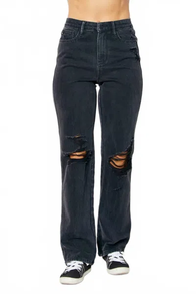 Judy Blue Lucas Straight Leg Jeans In Black