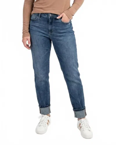 Judy Blue Mabel Mid Rise Boyfriend Jeans In Vintage Wash In Blue