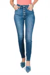 Judy Blue Masey Hi-rise Button Fly Skinny Jeans In Blue In Blue