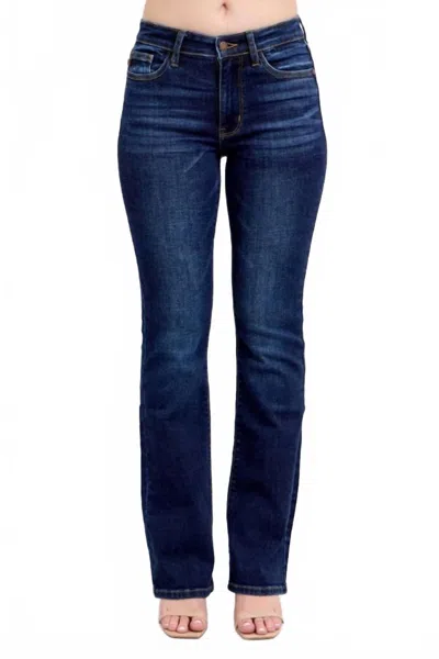 Judy Blue Mid Rise Bootcut Jeans In Dark Blue