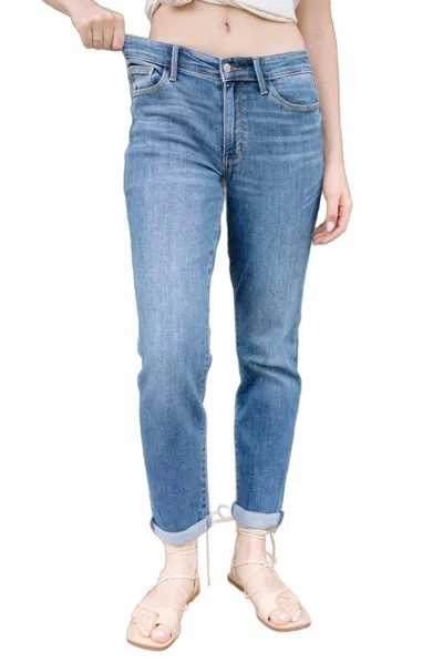 Judy Blue Mid-rise Boyfriend Jeans In Vintage Wash In Multi