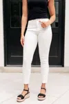 Judy Blue Mid Rise Braided Side Seam Relaxed Jean In Off-white In White