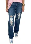 Judy Blue Mid Rise Buttercup Dad Jeans In Blue In Blue