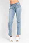 Judy Blue Mid Rise Dad Jean In Light Wash In Blue