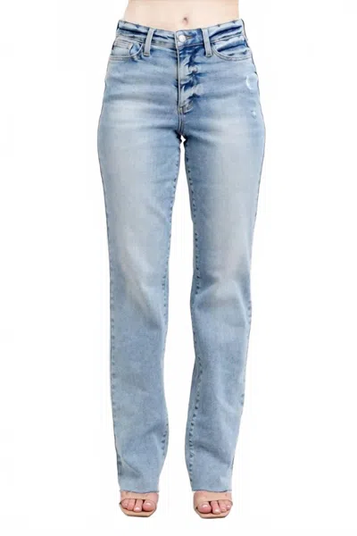 Judy Blue Mid-rise Dad Jeans In Light Wash In Blue