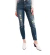 Judy Blue Mid-rise Destroyed Relaxed Fit Jeans In Dark Wash In Blue