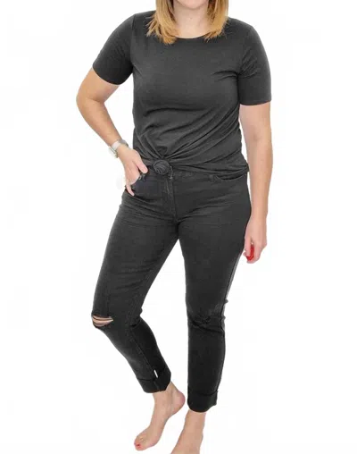 Judy Blue Mid Rise Destroyed Slim Fit Jeans In Black