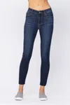 Judy Blue Mid Rise No Destroy Skinny Denim Jeans In Blue