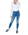 Judy Blue Mid-rise Skinny Jegging In Mid Wash In Multi