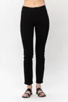 Judy Blue Tummy Control Shark Bite Hem Skinny Jean In Black In Black