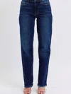 Judy Blue Mid Rise Straight Leg In Blue In Blue