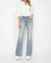 Judy Blue Mid Rise Tummy Control Flare Jeans In Denim Blue In Multi