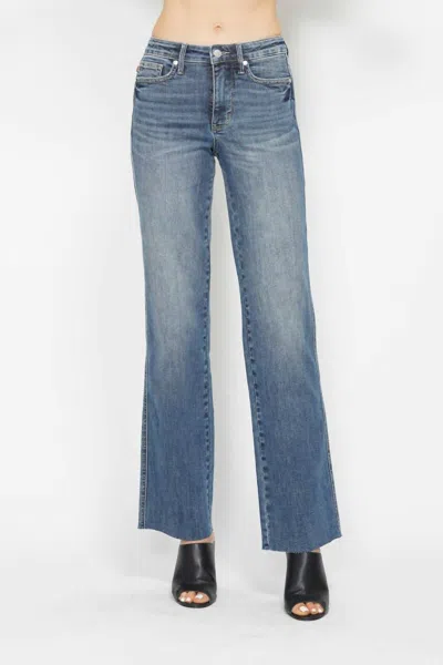 Judy Blue Mid Rise Tummy Control Vintage Straight Leg Jeans In Blue