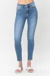 Judy Blue Mid Rise Vintage Skinny Jeans In Med Blue In Blue