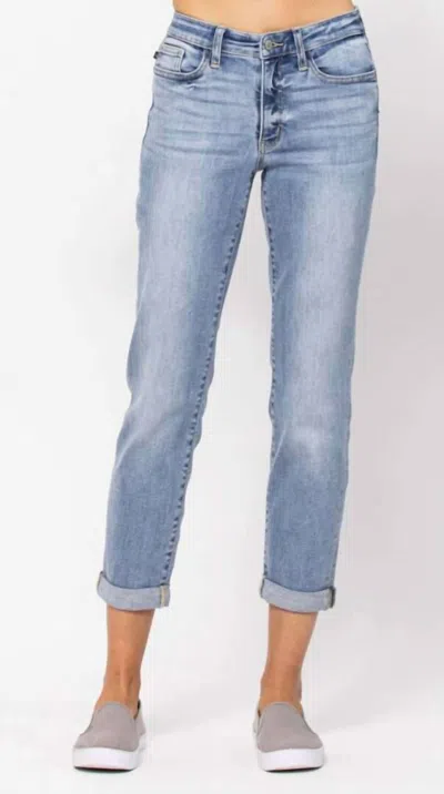 Judy Blue Midrise Boyfriend Jeans In Bleach Wash