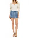 Judy Blue Midrise Denim Cut Offs Short In Snake Print In Blue