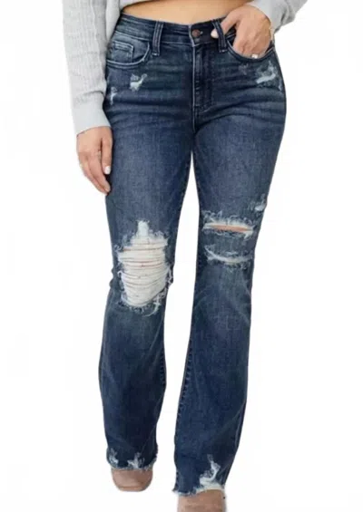 Judy Blue Midrise High Contrast Slim Bootcut Jean In Blue