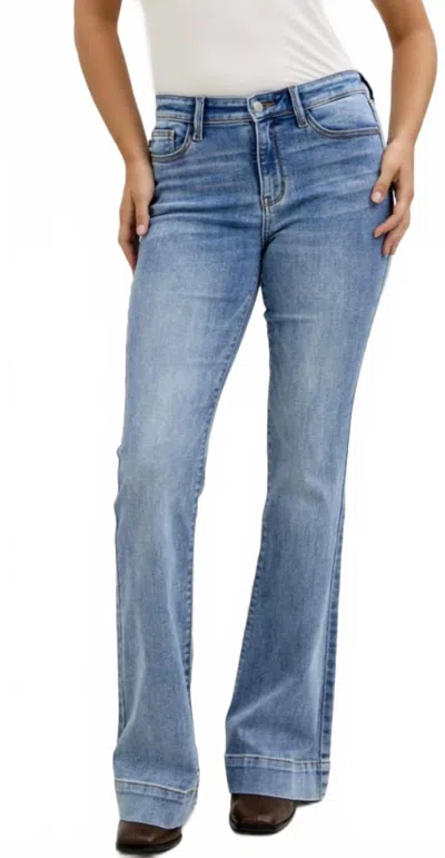 Judy Blue Midrise Trouser Flare Jean In Blue