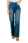 Judy Blue Seam Detail Straight Leg Jeans In Dark Denim In Blue