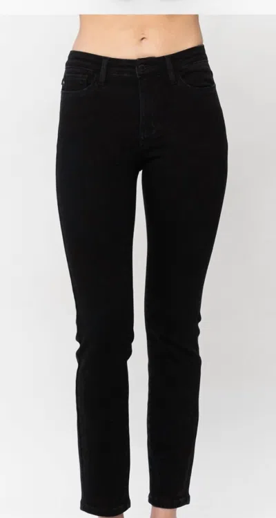 JUDY BLUE NOIR MID RISE SKINNY IN BLACK