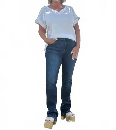 Judy Blue Not Your Basic Babe Bootcut Jeans In Dark Wash In Blue