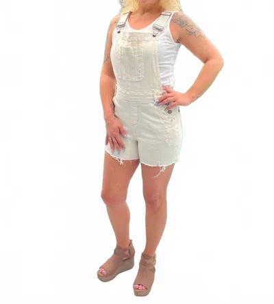 Judy Blue Overly Adorable Overall Shorts In Ecru In White