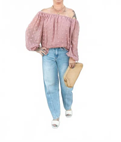 Judy Blue Perfect High Waist Barrel Jeans In Blue In Pink