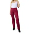 Judy Blue High Rise Front Seam Straight Jeans In Burgundy In White