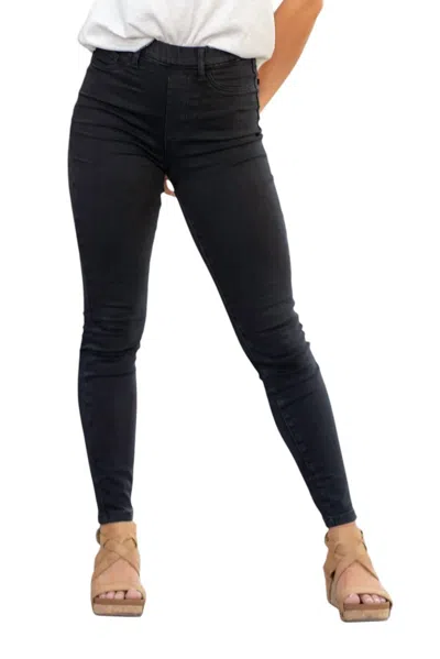 Judy Blue Pull On High Waist Skinny Jeans In Black