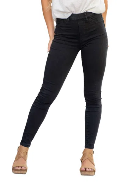 Judy Blue Eva High Waist Pull-on Skinny Jeans In Black
