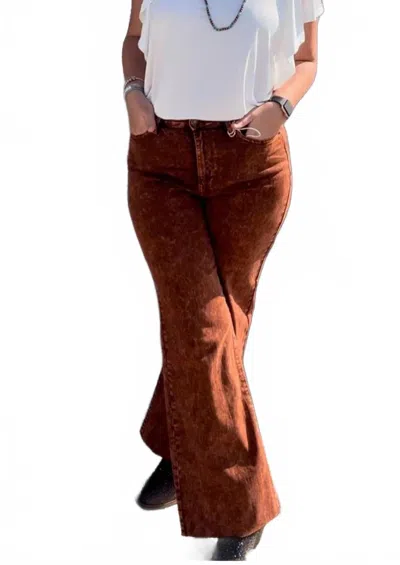 Judy Blue Pumpkin Spice Retro Wide Leg Jeans In Brown