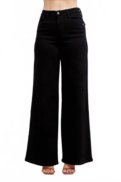 Judy Blue Raven High Rise Retro Wide Leg Jean In Black