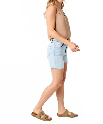 Judy Blue Raw Hem Destroy Back Jean Shorts In Blue