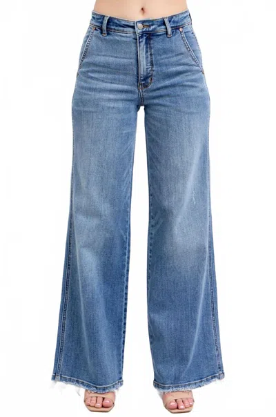 Judy Blue Retro Wide Leg Jeans In Blue