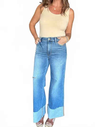 Judy Blue Retro Wide Leg Jeans In Blue