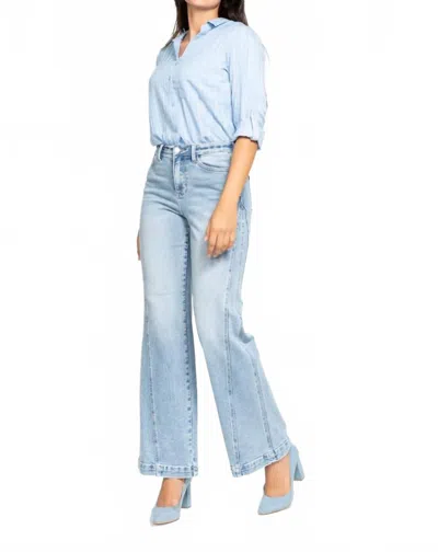 Judy Blue Retro Wide Side Seam Jean In Medium In Blue