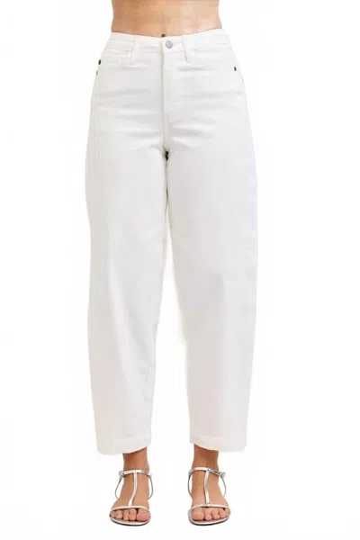 Judy Blue Rigid High Rise Barrel Jeans In White