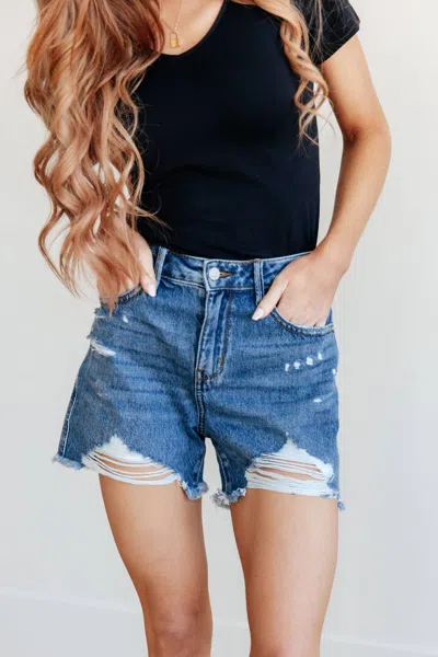 Judy Blue Rigid Magic Distressed Cutoff Shorts In Blue