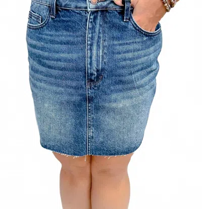 Judy Blue Rigid Magic Skirt In Dark Denim In Blue