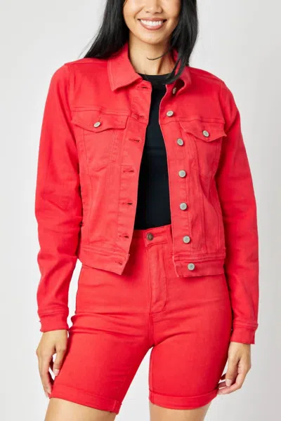 Judy Blue Robbin's Jacket In Red