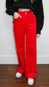 Judy Blue Wide Leg Corduroy Trouser In Ruby In Red