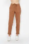 Judy Blue Harper Relaxed Fit High Waist Cuffed Jogger In Camel In Brown