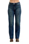 Judy Blue Seam Detail Straight Leg Jeans In Dark Denim In Blue